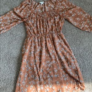 Forever 21 brown floral printed dress